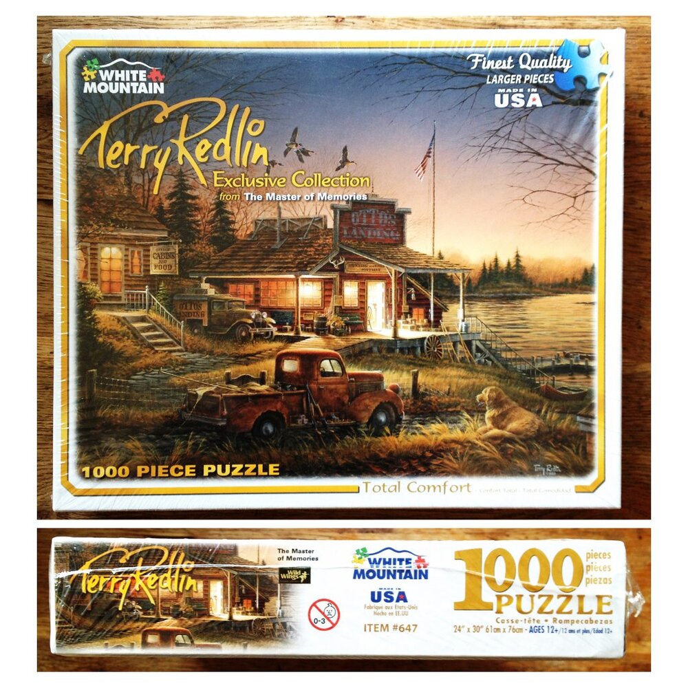 White Mountain Puzzle. Terry Redlin 1000 Piece "Total Comfort" - NEW